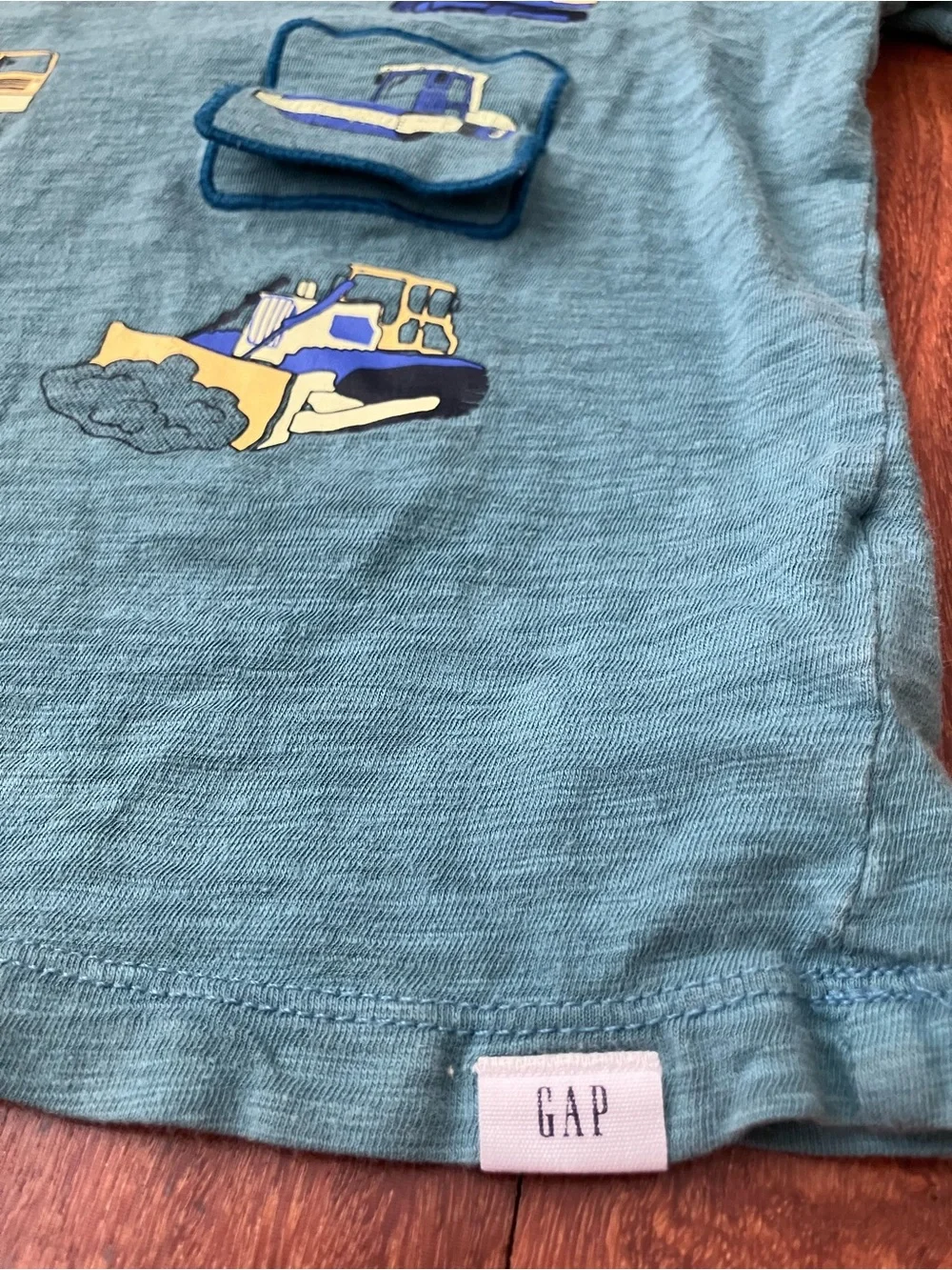GAP Blue Construction Vehicles Short Sleeve Tee